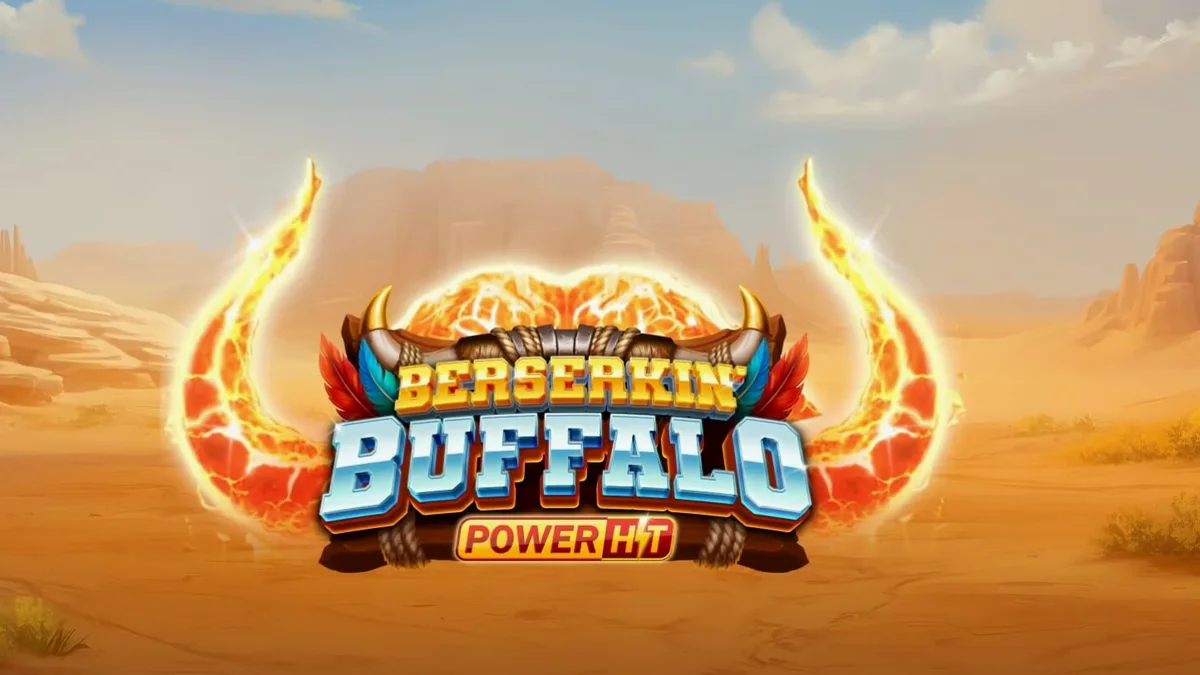 Tampilan visual slot Beserkin’ Buffalo Power Hit dengan latar belakang padang rumput liar dan simbol hewan mistis.