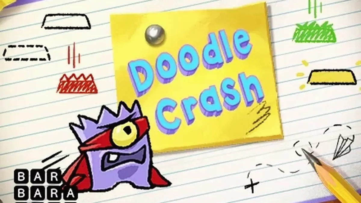 Tampilan visual permainan slot Doodle Crash dengan gaya modern